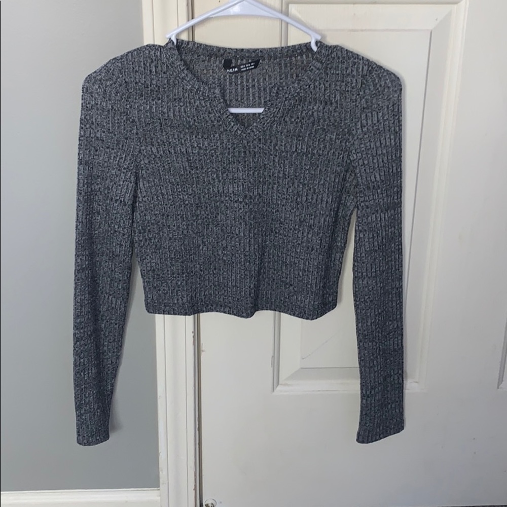 (NWOT) Shein Cropped Grey Long Sleeve